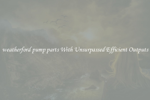 weatherford pump parts With Unsurpassed Efficient Outputs