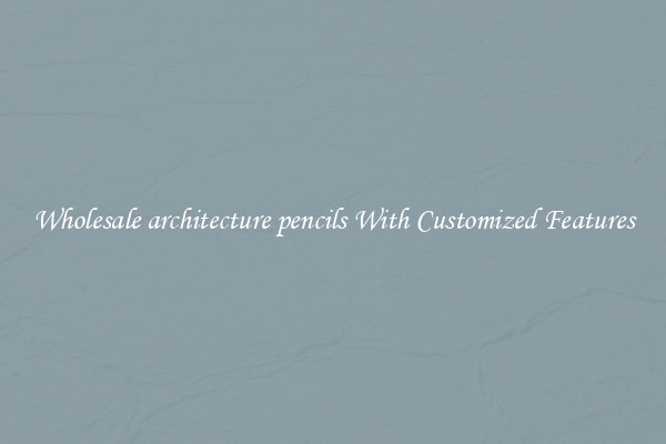 Wholesale architecture pencils With Customized Features