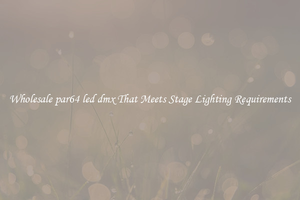Wholesale par64 led dmx That Meets Stage Lighting Requirements