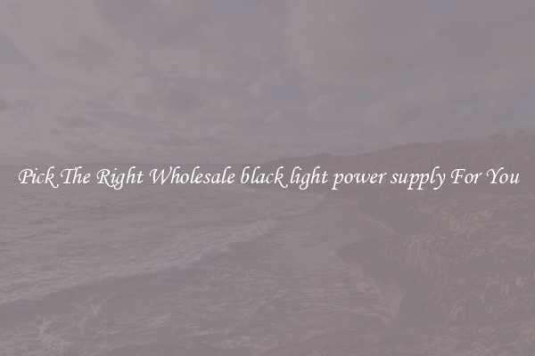 Pick The Right Wholesale black light power supply For You