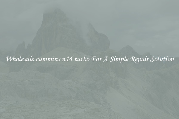 Wholesale cummins n14 turbo For A Simple Repair Solution