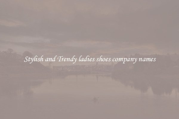 Stylish and Trendy ladies shoes company names