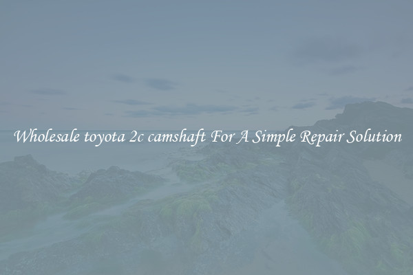 Wholesale toyota 2c camshaft For A Simple Repair Solution