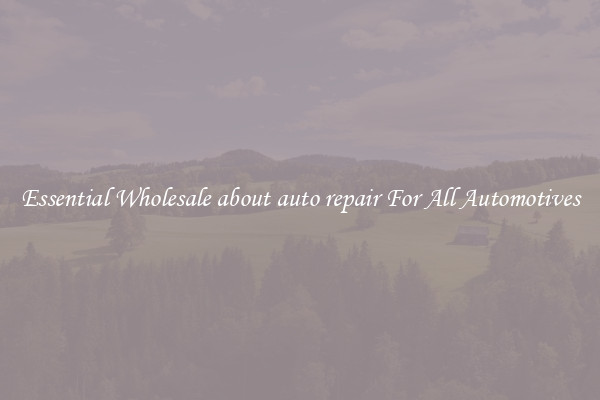 Essential Wholesale about auto repair For All Automotives
