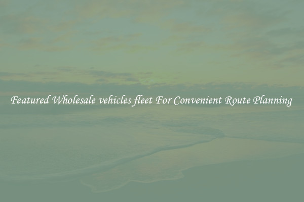 Featured Wholesale vehicles fleet For Convenient Route Planning 
